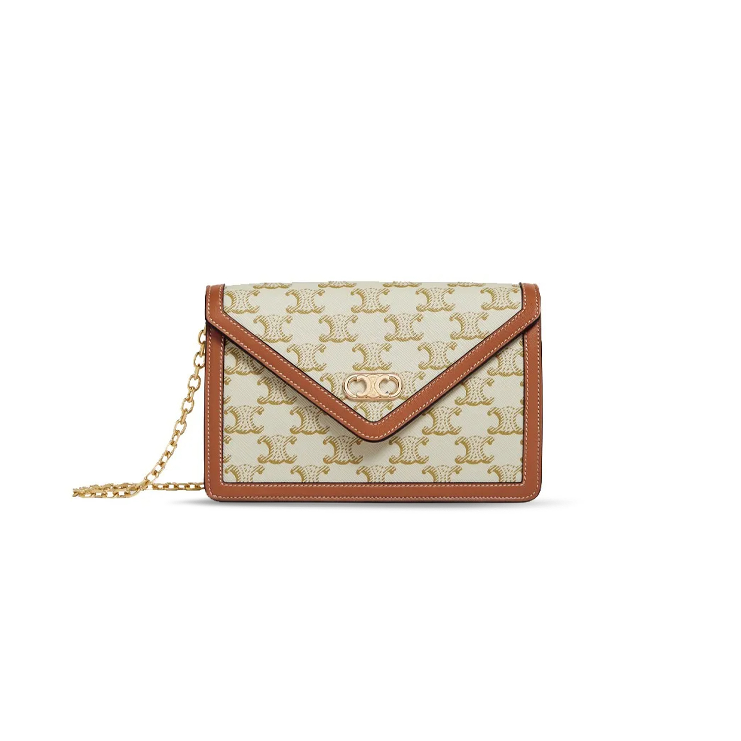 Ce**e chain wallet in triomphe canvas and calfskin 10h422db5.01ta (19.5*13*4cm)